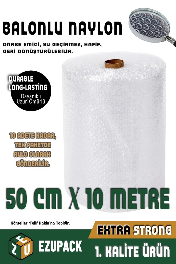 1. Kalite Balonlu Naylon  50 cm X 10 Metre Havalı Naylon Balonlu Naylon Pat Pat Pıt Pıt