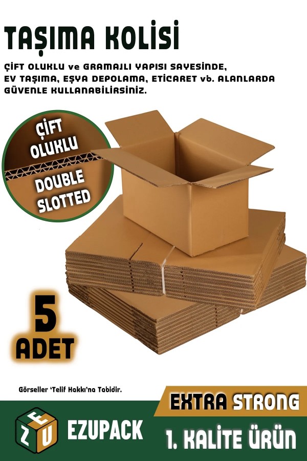 10 Adet 50x30x30 Çift Oluklu Taşıma Taşınma Karton Çeyiz Arşiv Kitap Boş Koli