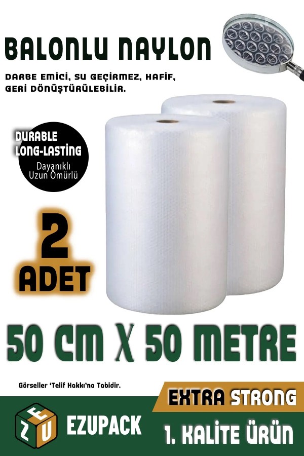 Balonlu Naylon Patpat 2'li 50 Cm X 50 Metre M2/ Pat Pat Pıt Pıt